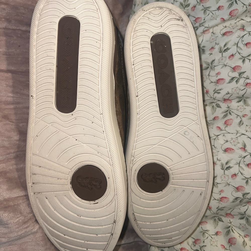 Brown Monogram Coach Sneakers with Laces Like New Worn Only Once - Picture 5 of 14